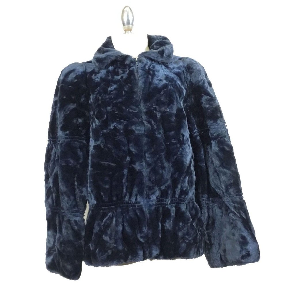 Vintage 1980s Jordache Blue Faux Fur Jacket